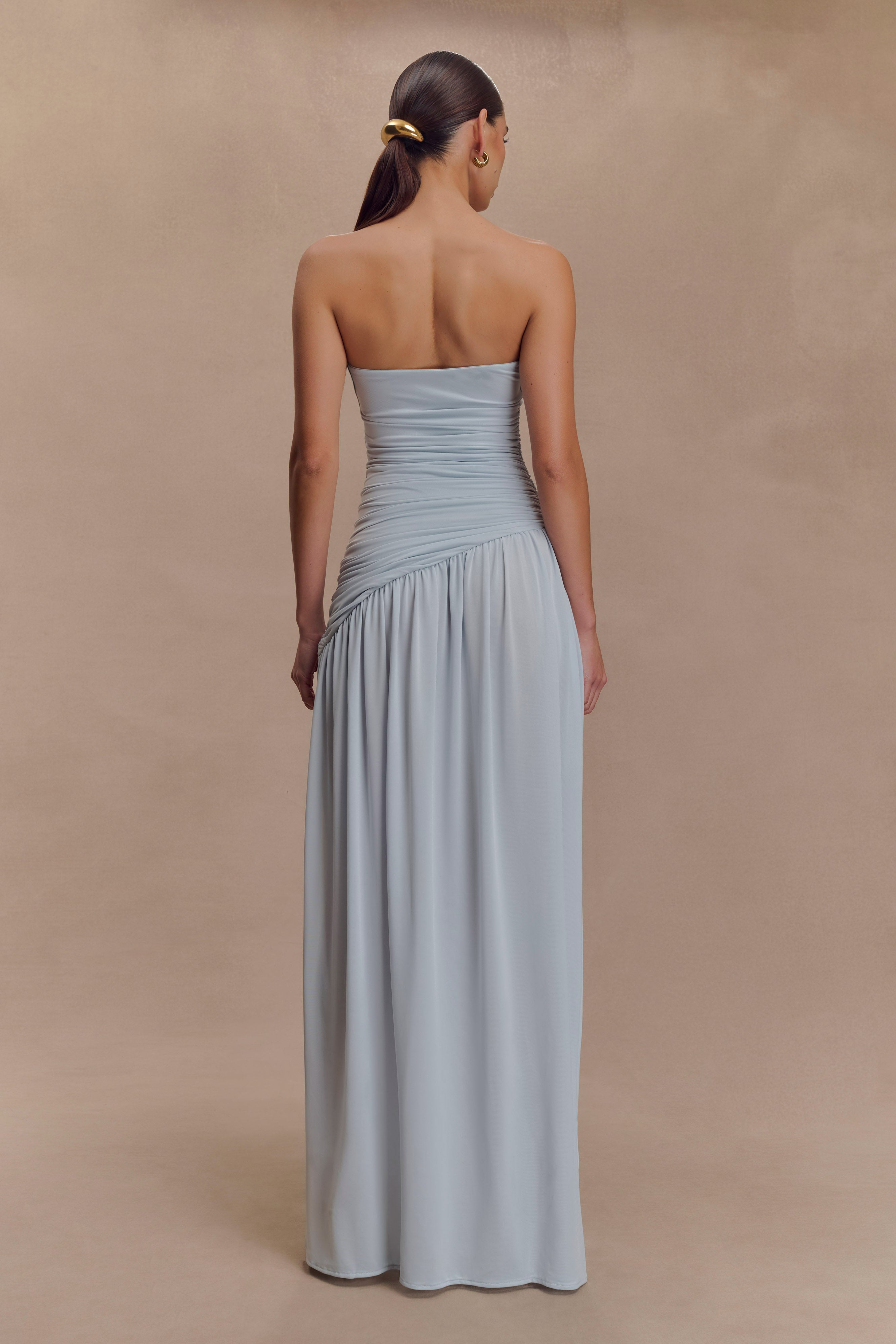 Bex Strapless Slinky Maxi Dress With Split