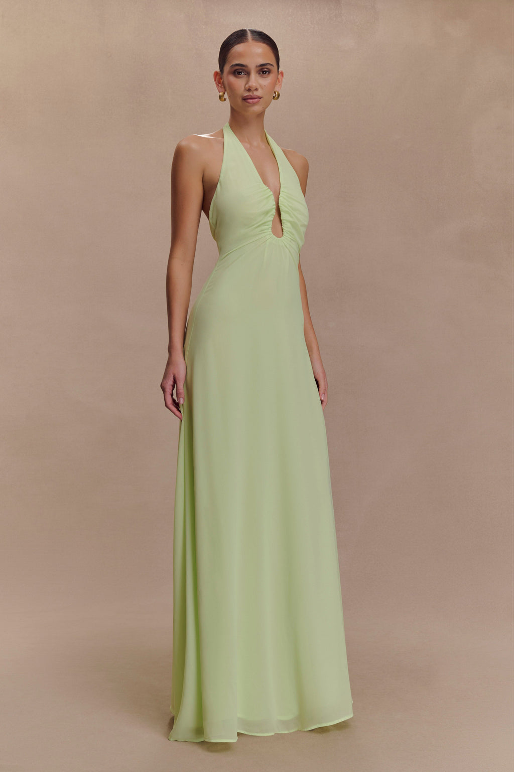 Malakhai Chiffon Halter Maxi Dress