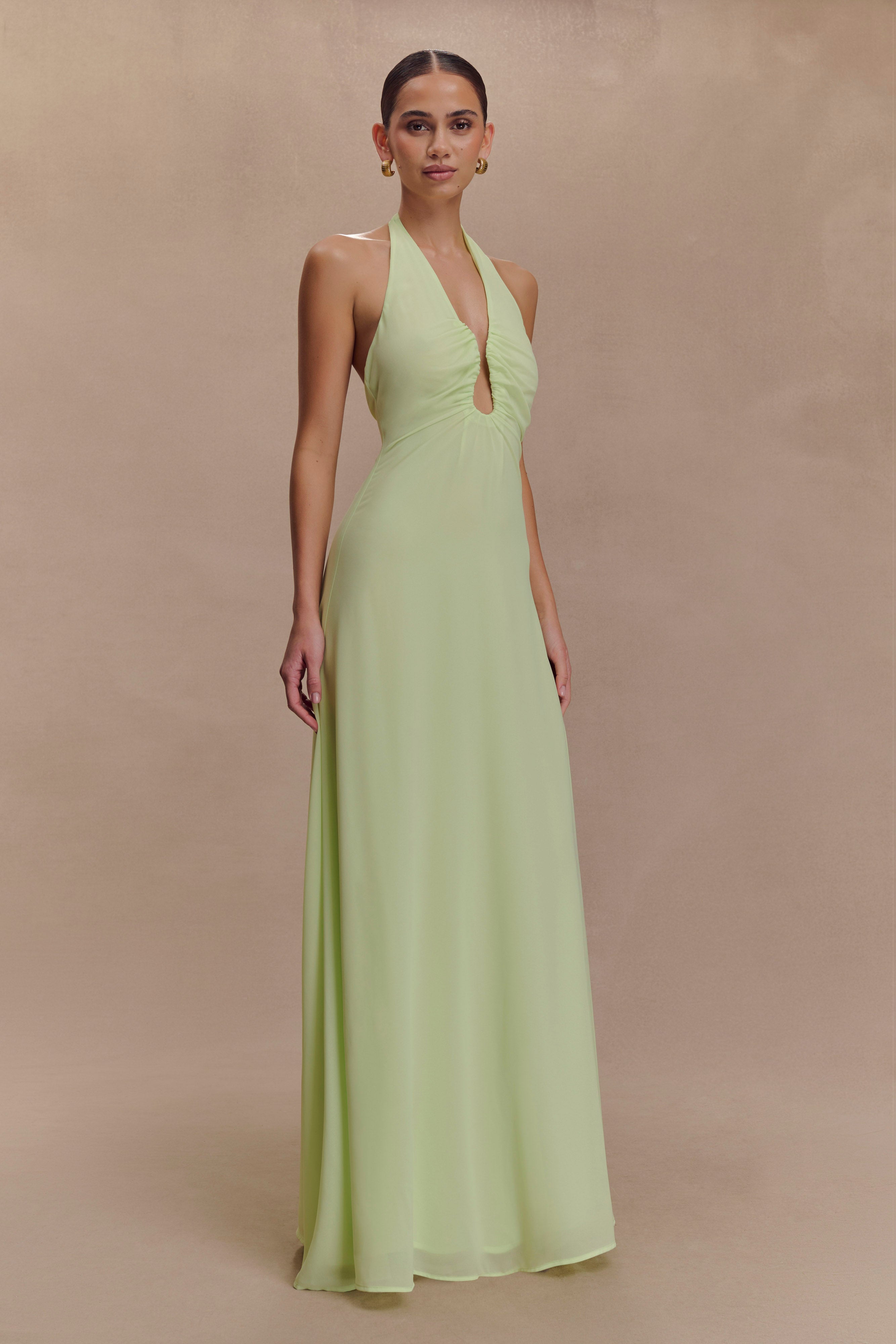 Malakhai Chiffon Halter Maxi Dress
