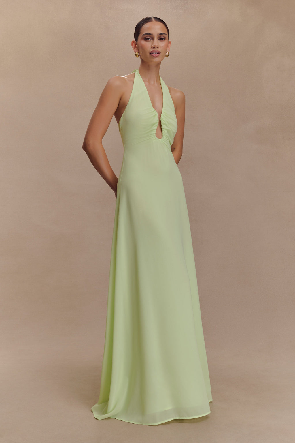 Malakhai Chiffon Halter Maxi Dress