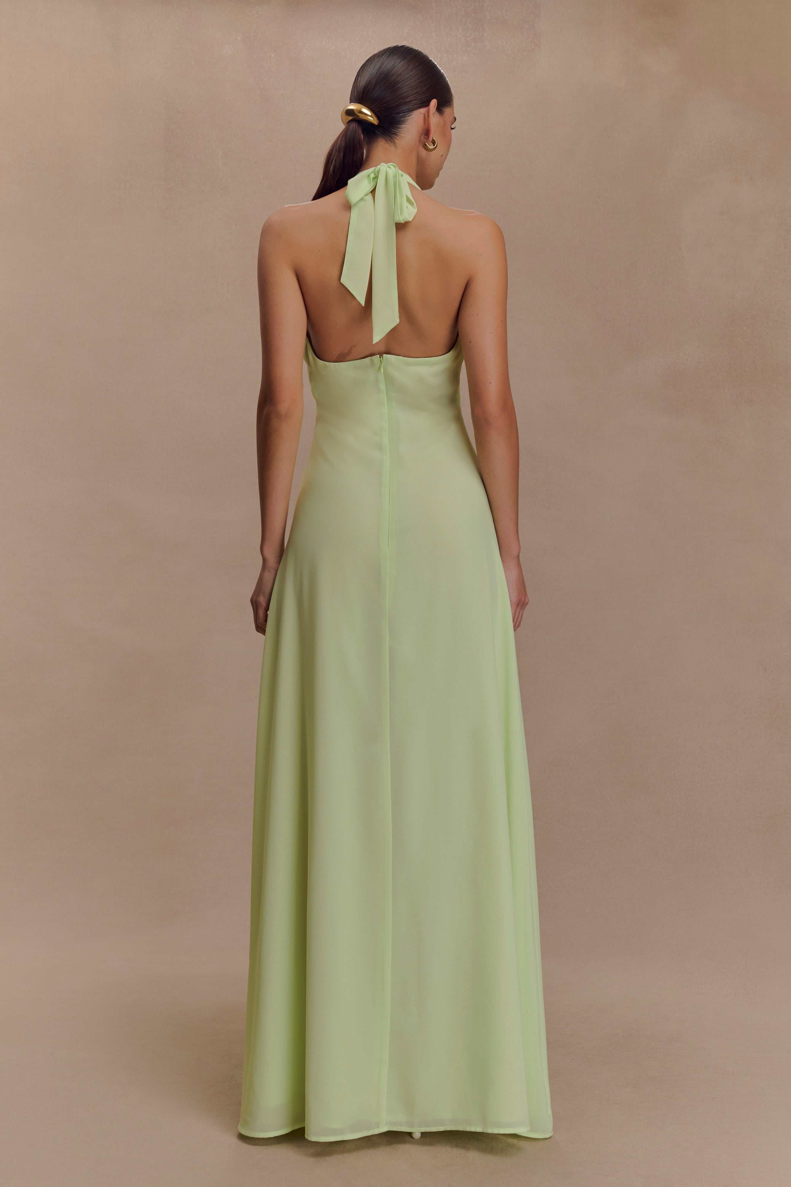Malakhai Chiffon Halter Maxi Dress