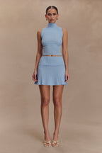 Indy Pointelle Knit Top in Cornflower Blue – Chic&Drifts