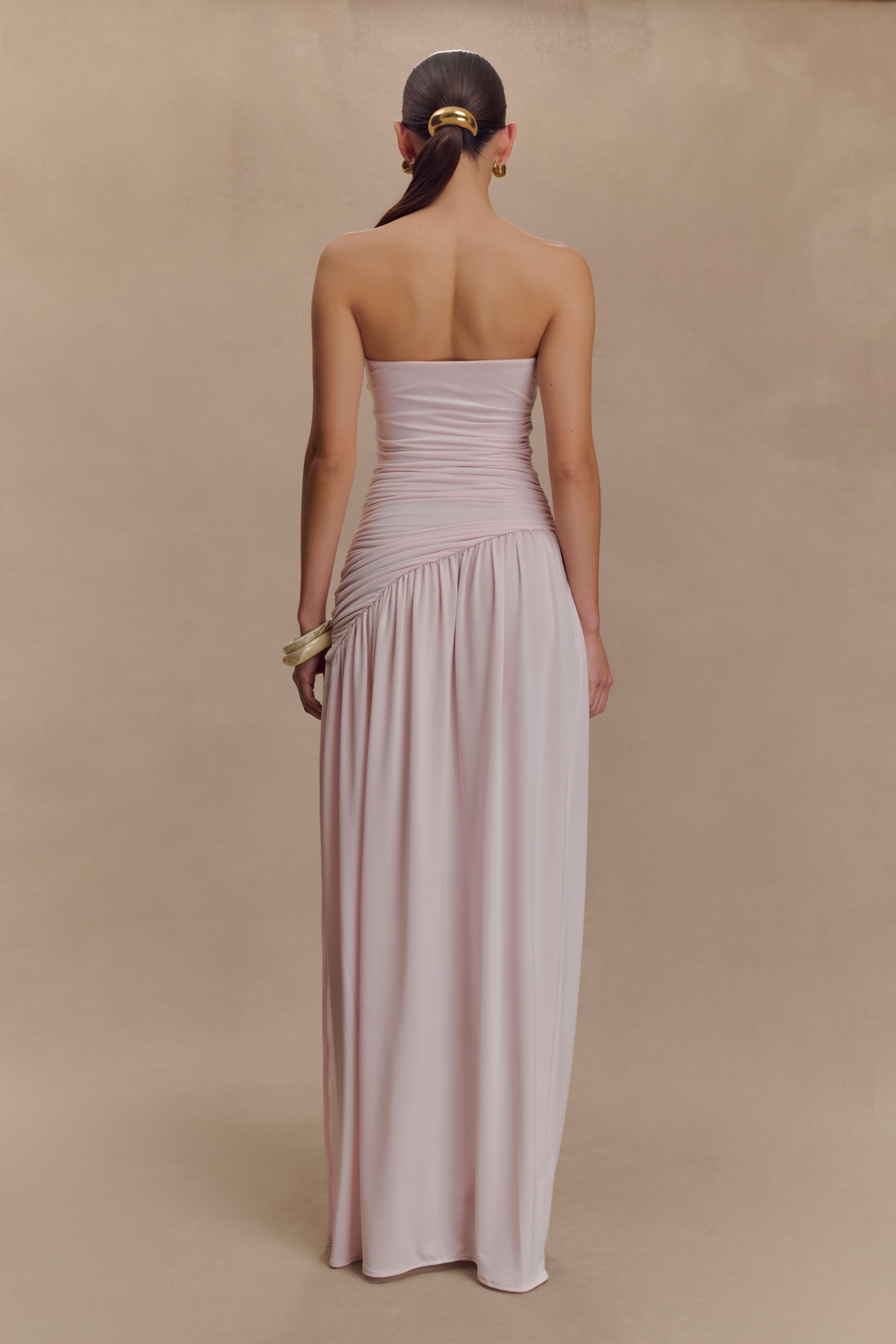 Bex Strapless Slinky Maxi Dress With Split