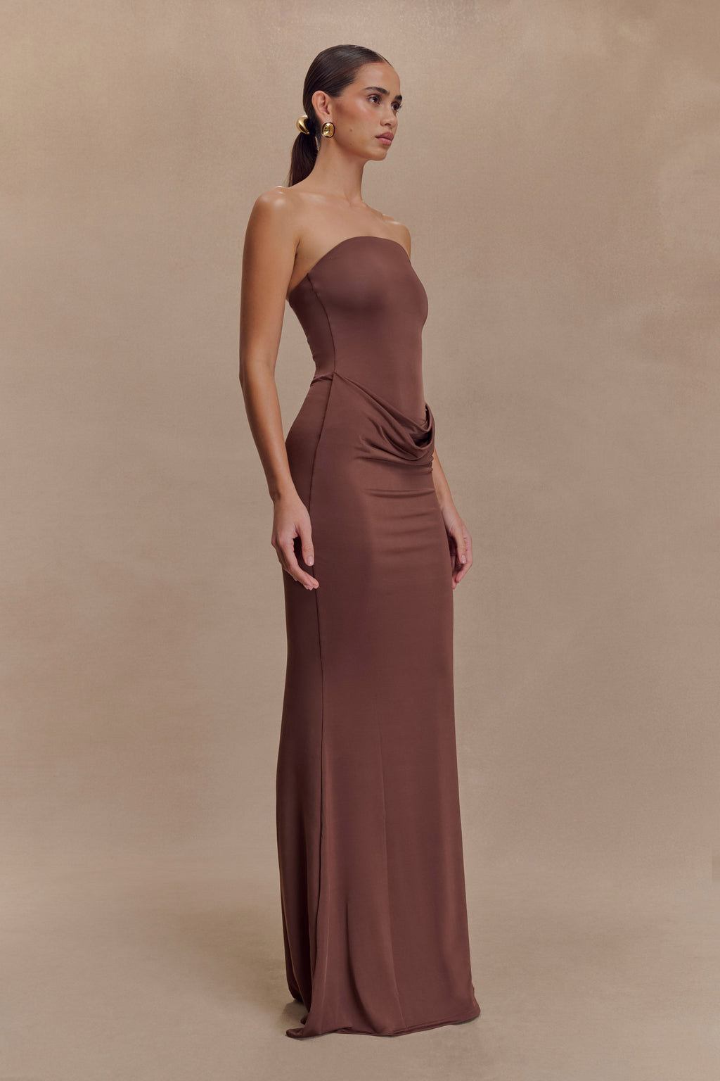 Madison Strapless Slinky Maxi Dress