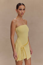 Rian Strapless Knit Mini Dress in Lemon – Chic&Drifts