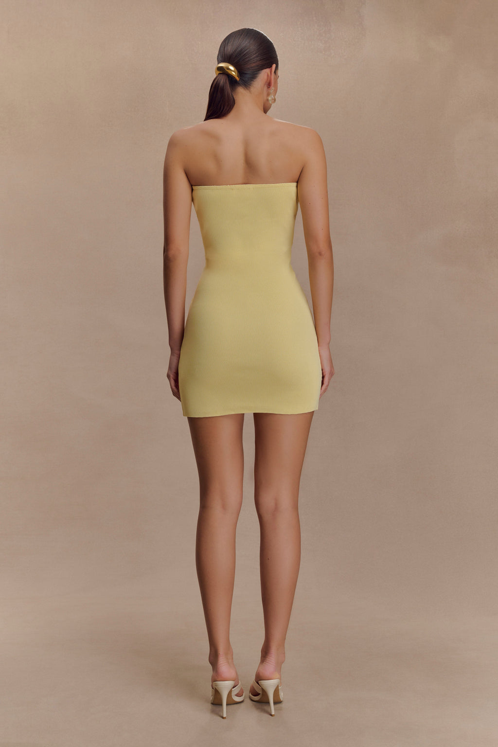 Rian Strapless Knit Mini Dress in Lemon – Chic&Drifts