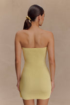 Rian Strapless Knit Mini Dress in Lemon – Chic&Drifts