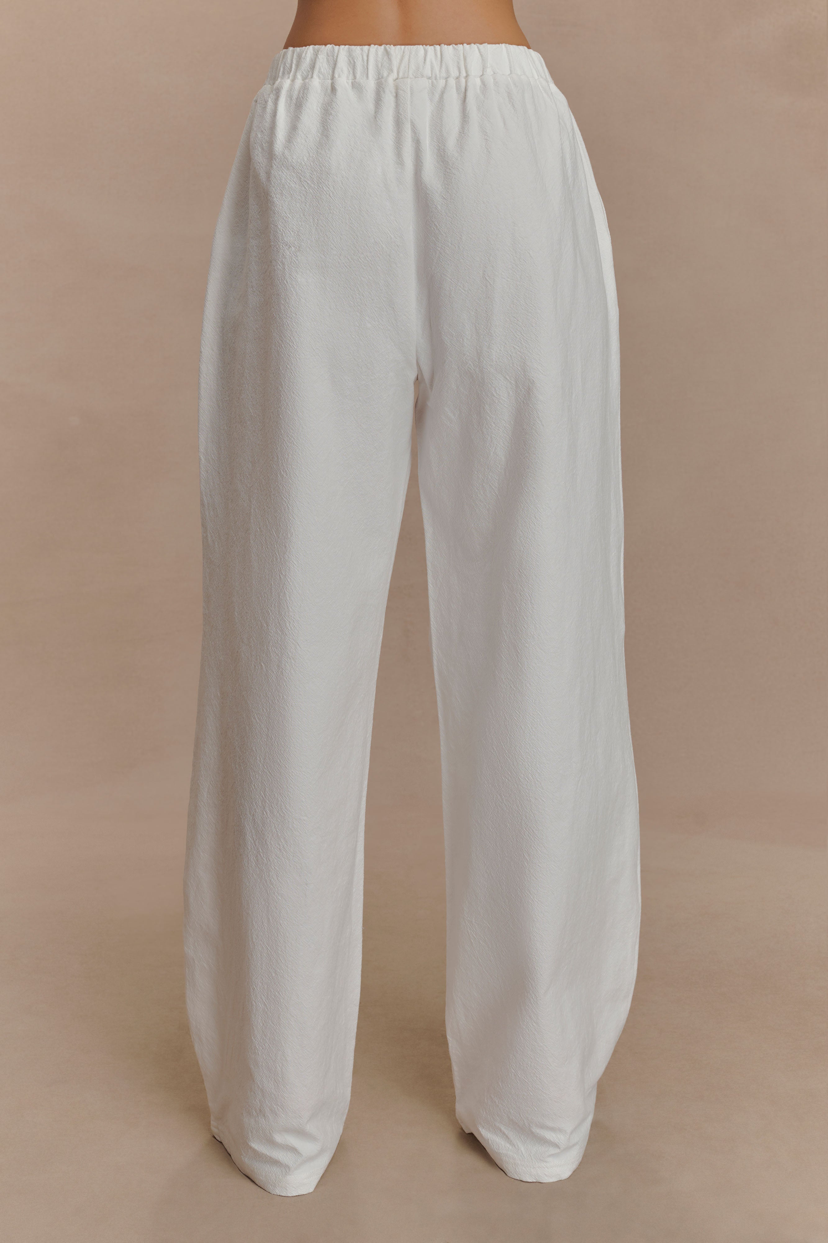 Janayia Cotton Wide Leg Trousers - White
