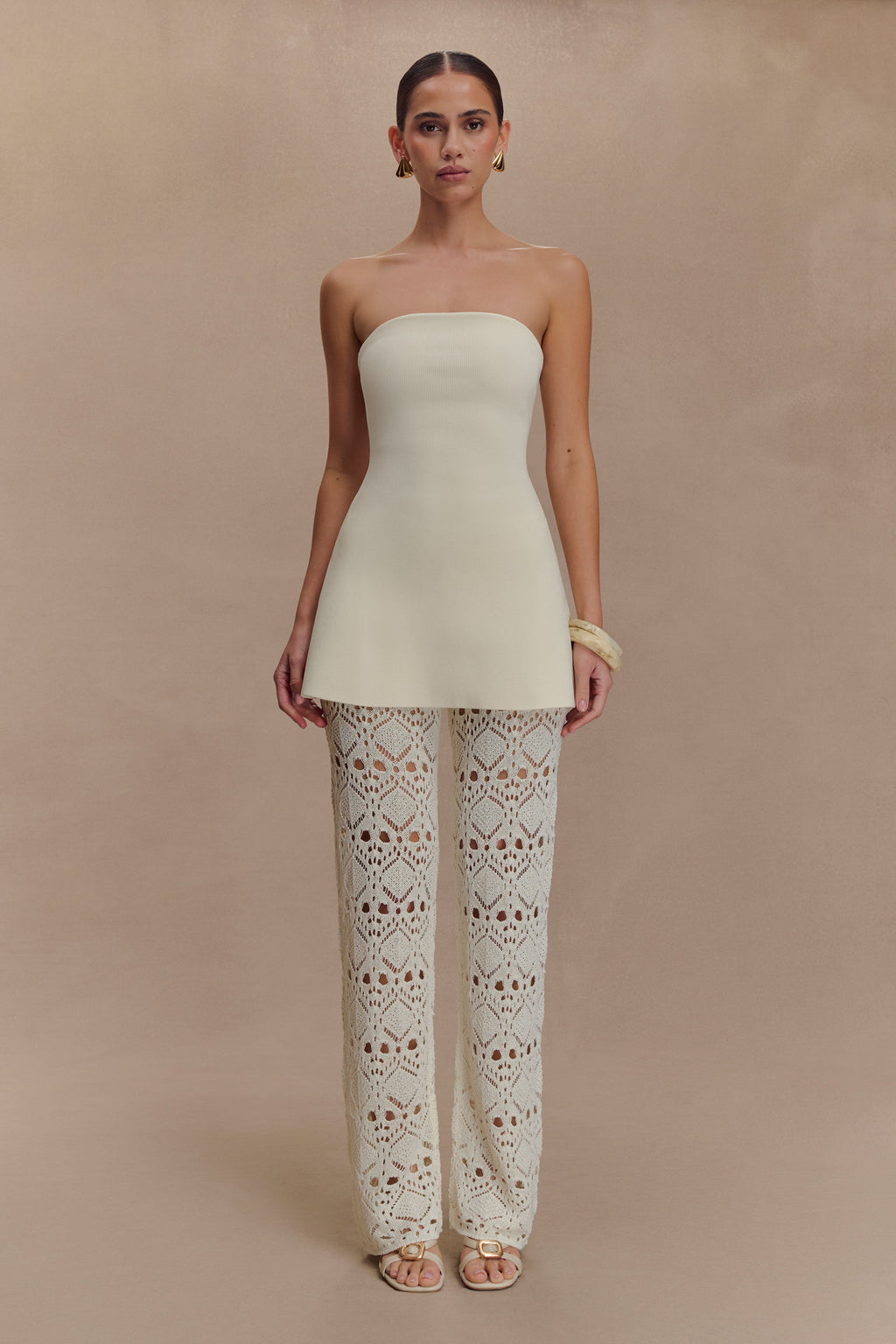 Anette Bandage Knit Strapless Top in Ivory – Chic&Drifts