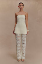 Anette Bandage Knit Strapless Top in Ivory – Chic&Drifts