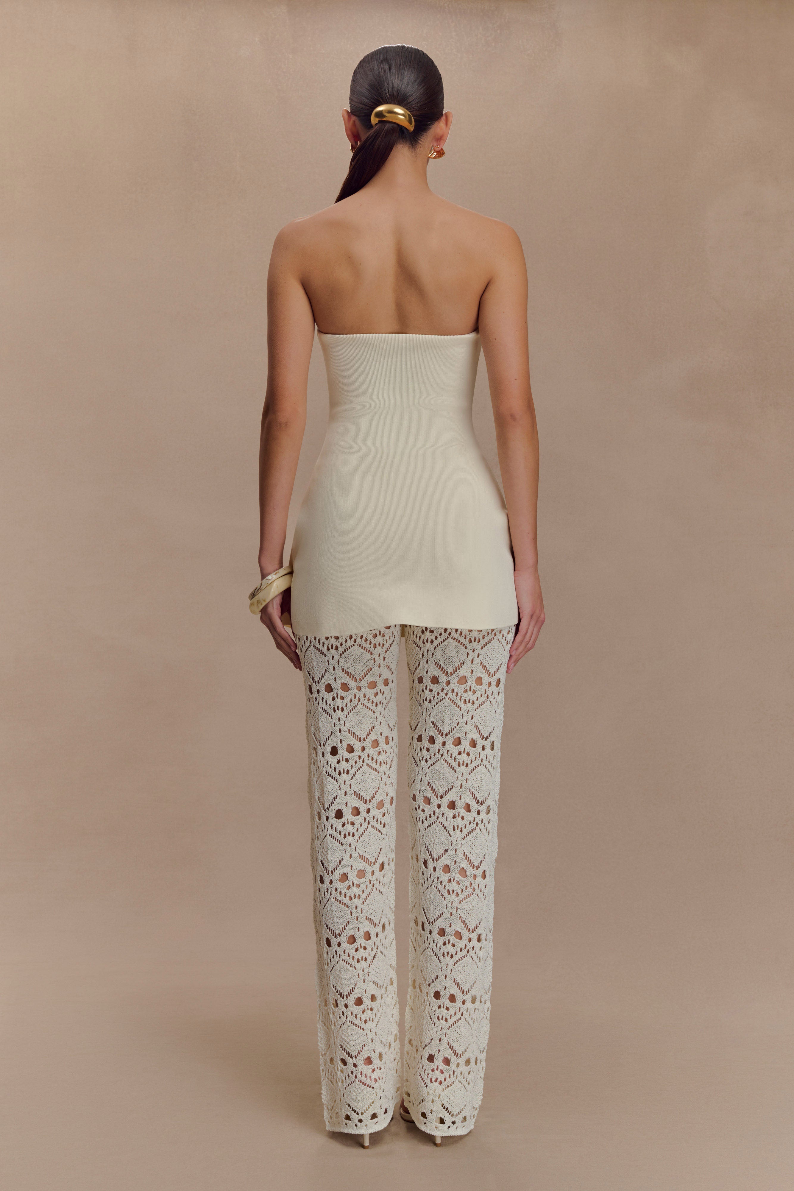 Anette Bandage Knit Strapless Top in Ivory – Chic&Drifts