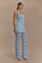 Anette Bandage Knit Strapless Top in Sky Blue – Chic&Drifts