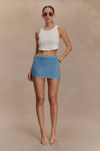 Waverley Metallic Knit Mini Skirt in Blue – Chic&Drifts