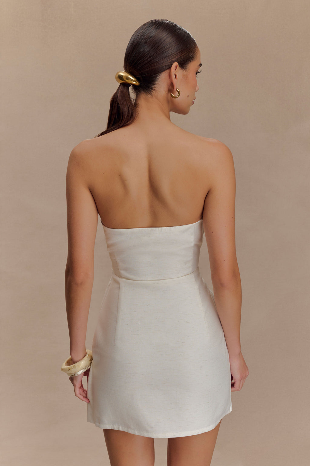Steph Strapless Linen Mini Dress