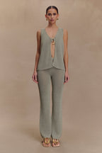 Malani Knit Top With Hardware in Sage – Chic&Drifts