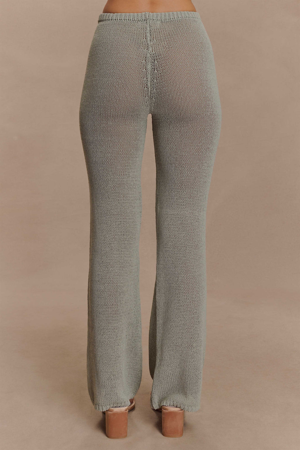 Malani Wide Leg Knit Trousers - Sage