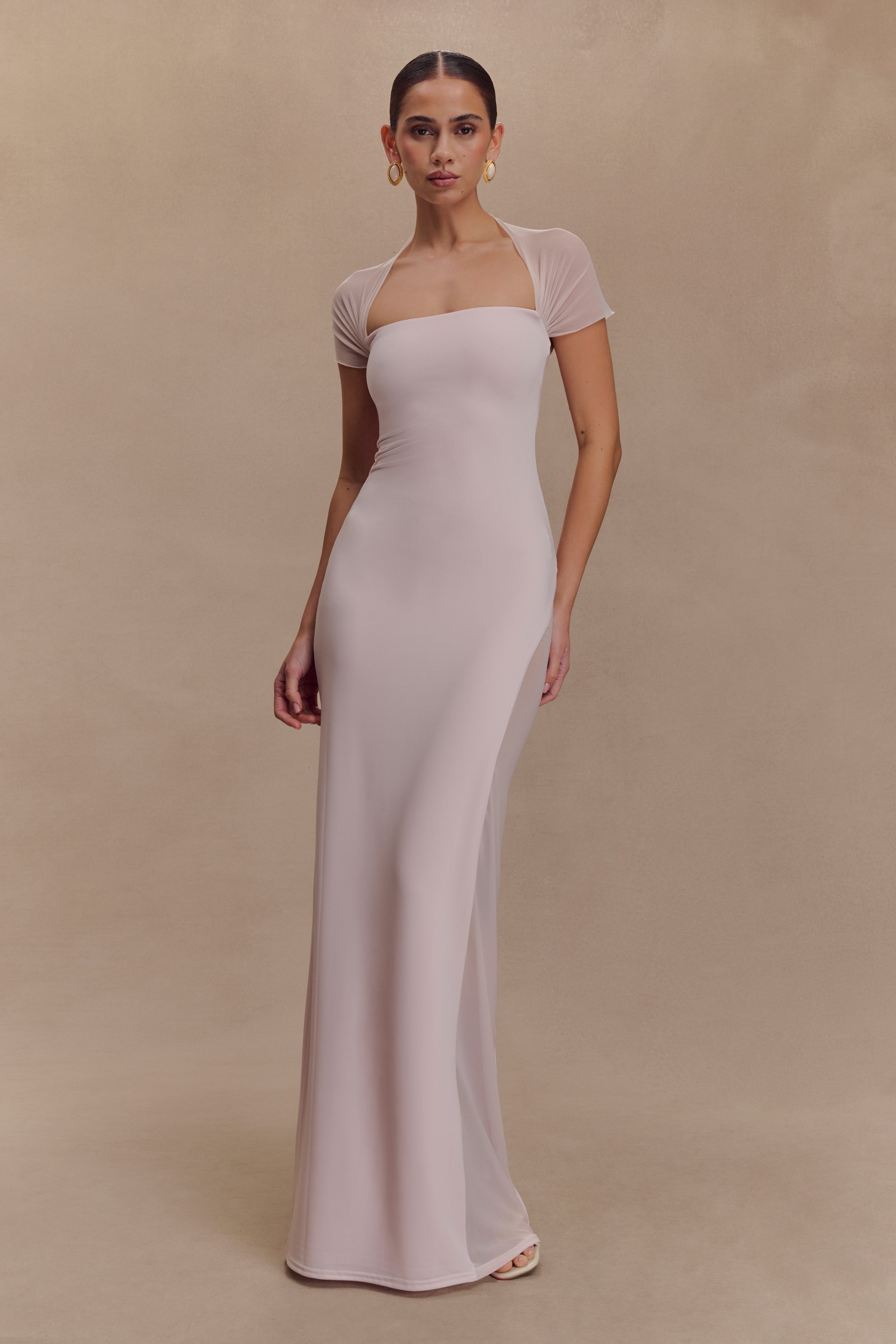 Wyatt Slinky And Mesh Maxi Dress