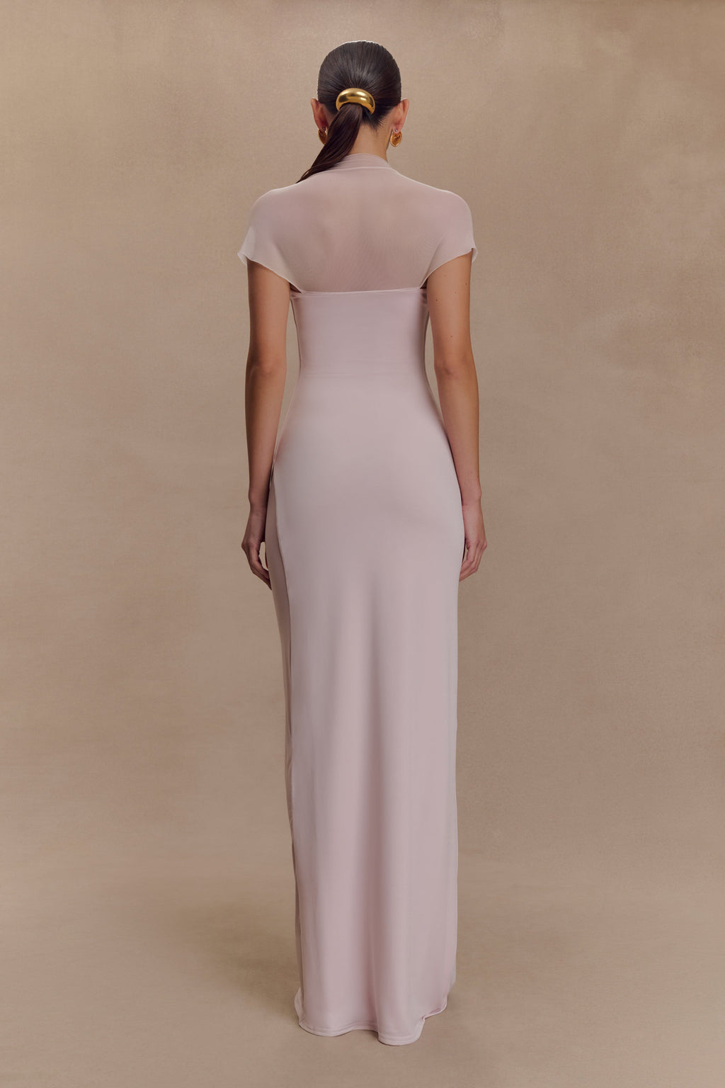 Wyatt Slinky And Mesh Maxi Dress