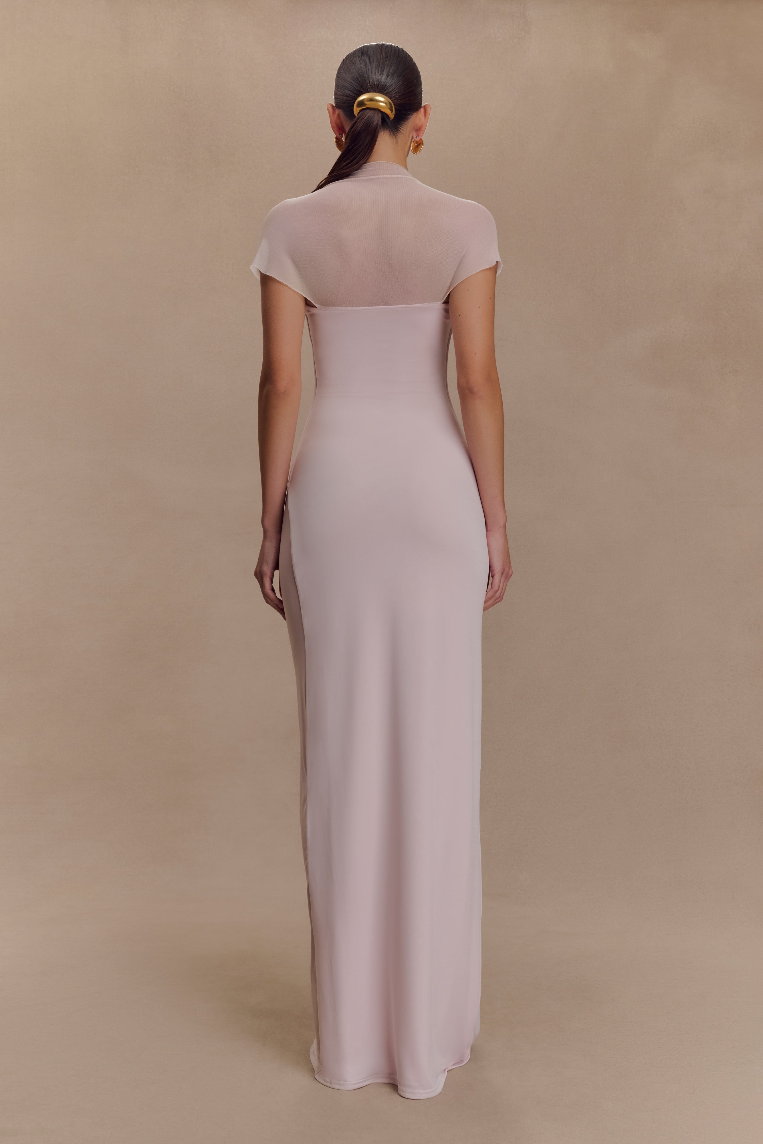Wyatt Slinky And Mesh Maxi Dress