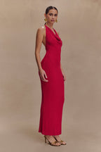 Ayella Cowl Knit Maxi Dress in Raspberry – Chic&Drifts