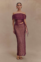 Cordelia Off Shoulder Knit Top in Mauve – Chic&Drifts