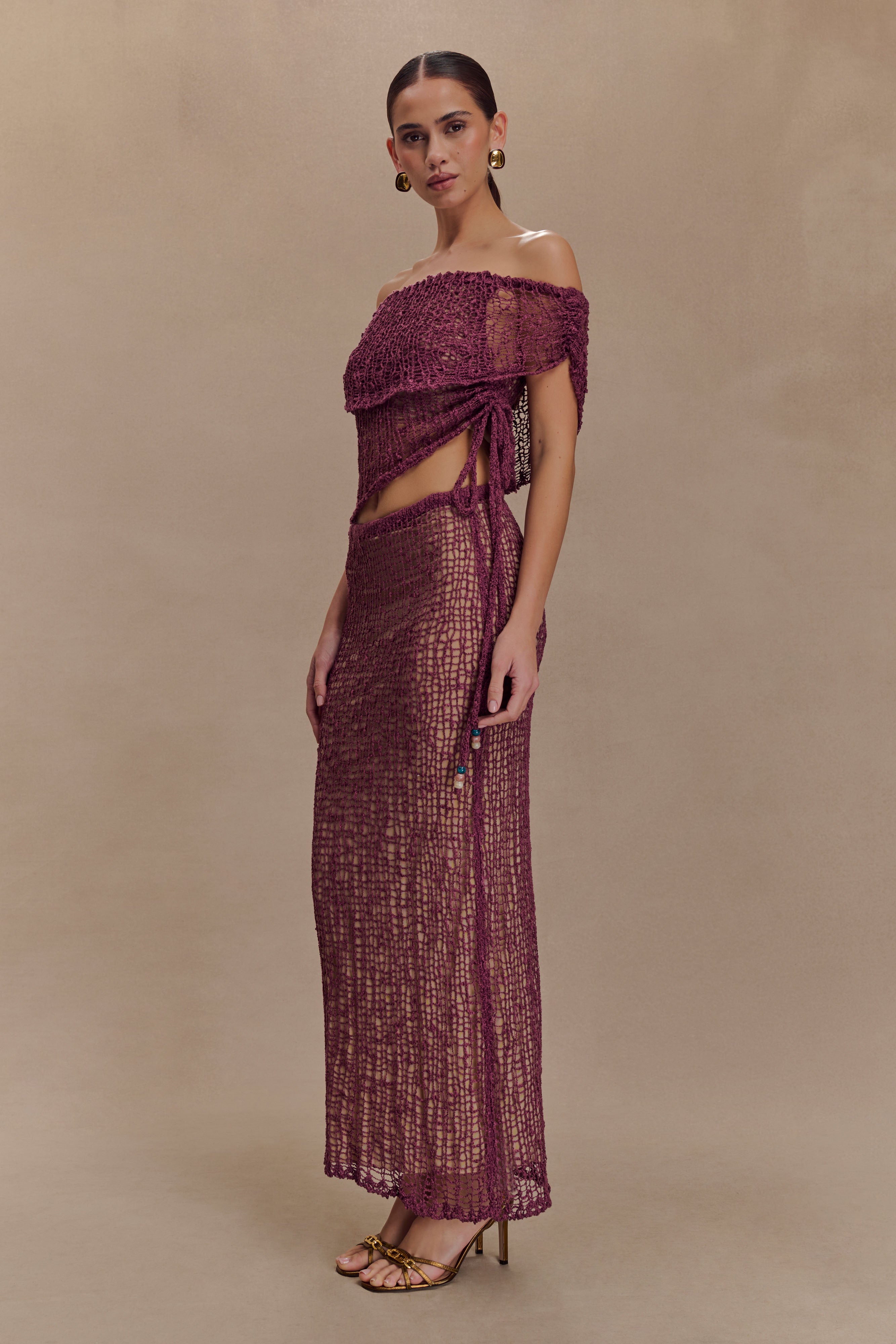 Cordelia Off Shoulder Knit Top in Mauve – Chic&Drifts