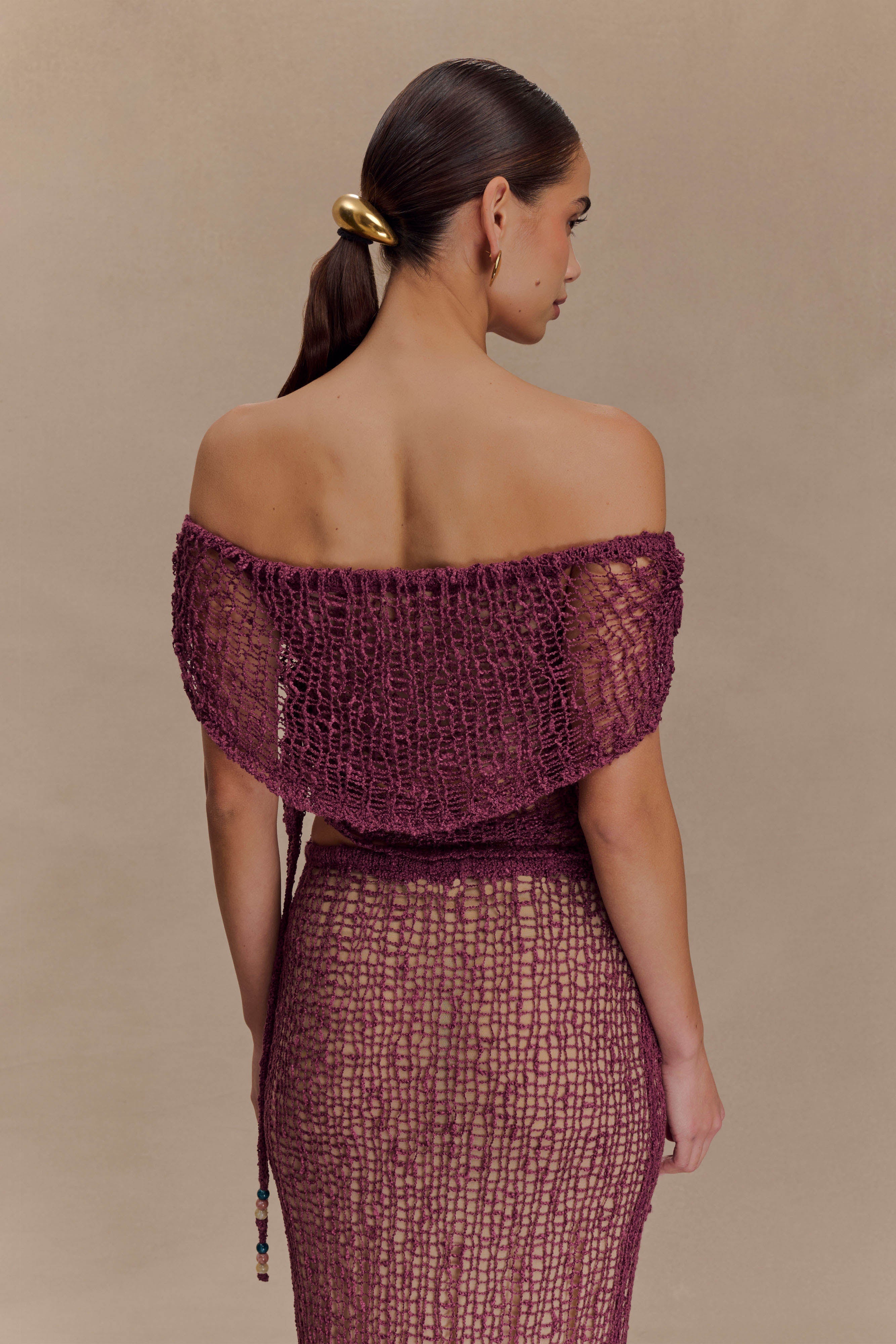 Cordelia Off Shoulder Knit Top in Mauve – Chic&Drifts