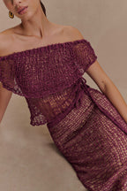 Cordelia Off Shoulder Knit Top in Mauve – Chic&Drifts