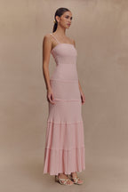 Finley Pointelle Knit Maxi Dress in Baby Pink – Chic&Drifts