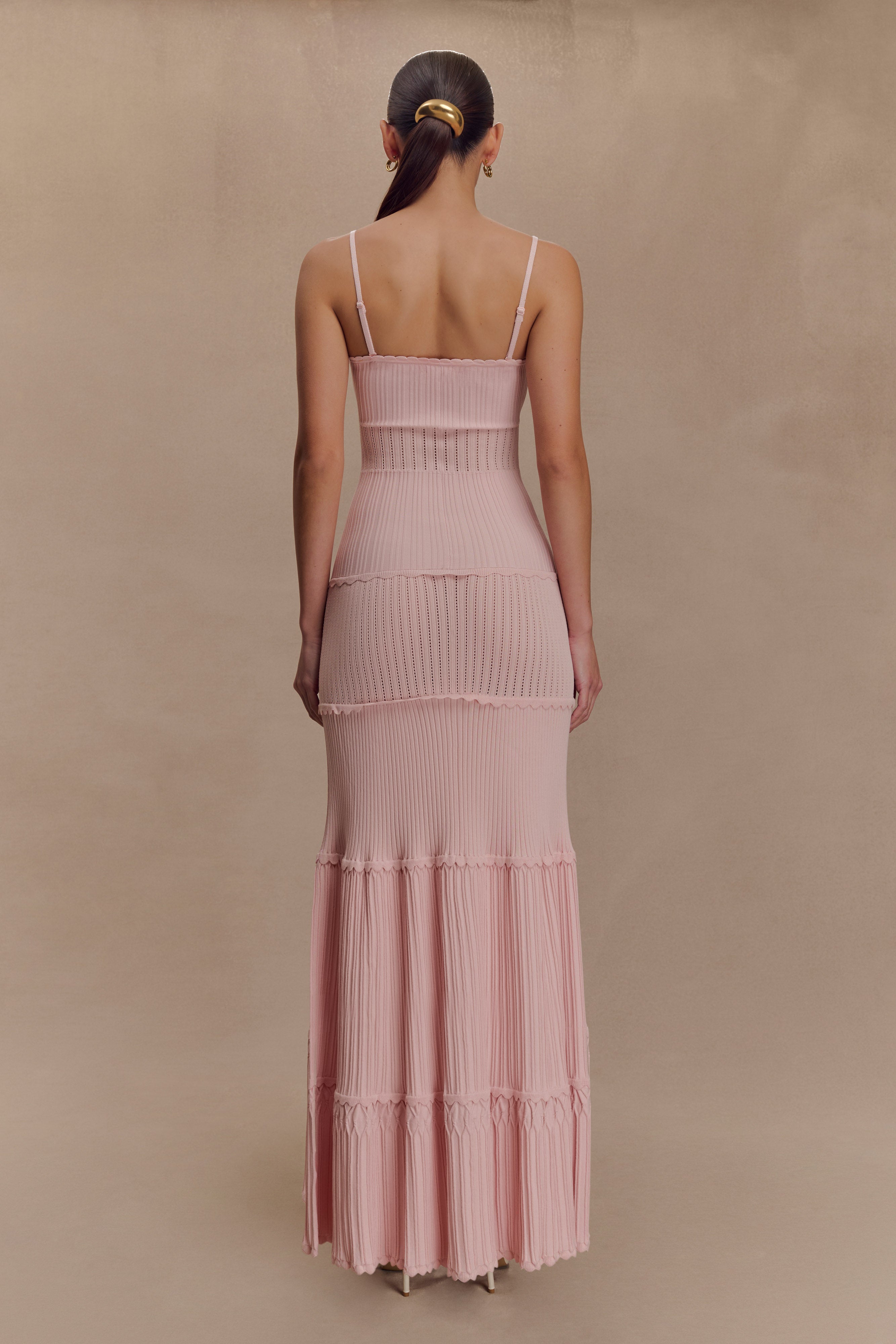 Finley Pointelle Knit Maxi Dress in Baby Pink – Chic&Drifts