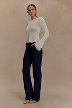 Isabella Long Sleeve Knit Top in White – Chic&Drifts