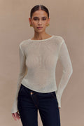 Isabella Long Sleeve Knit Top in White – Chic&Drifts