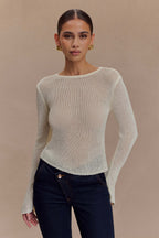Isabella Long Sleeve Knit Top in White – Chic&Drifts