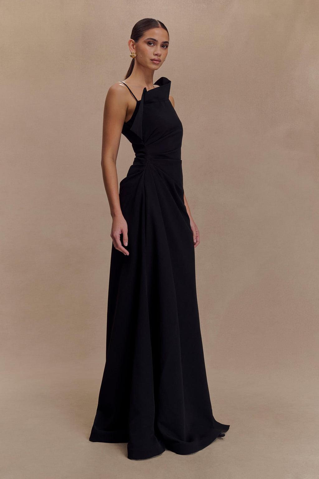 Adalyn One Shoulder Crepe Maxi Dress