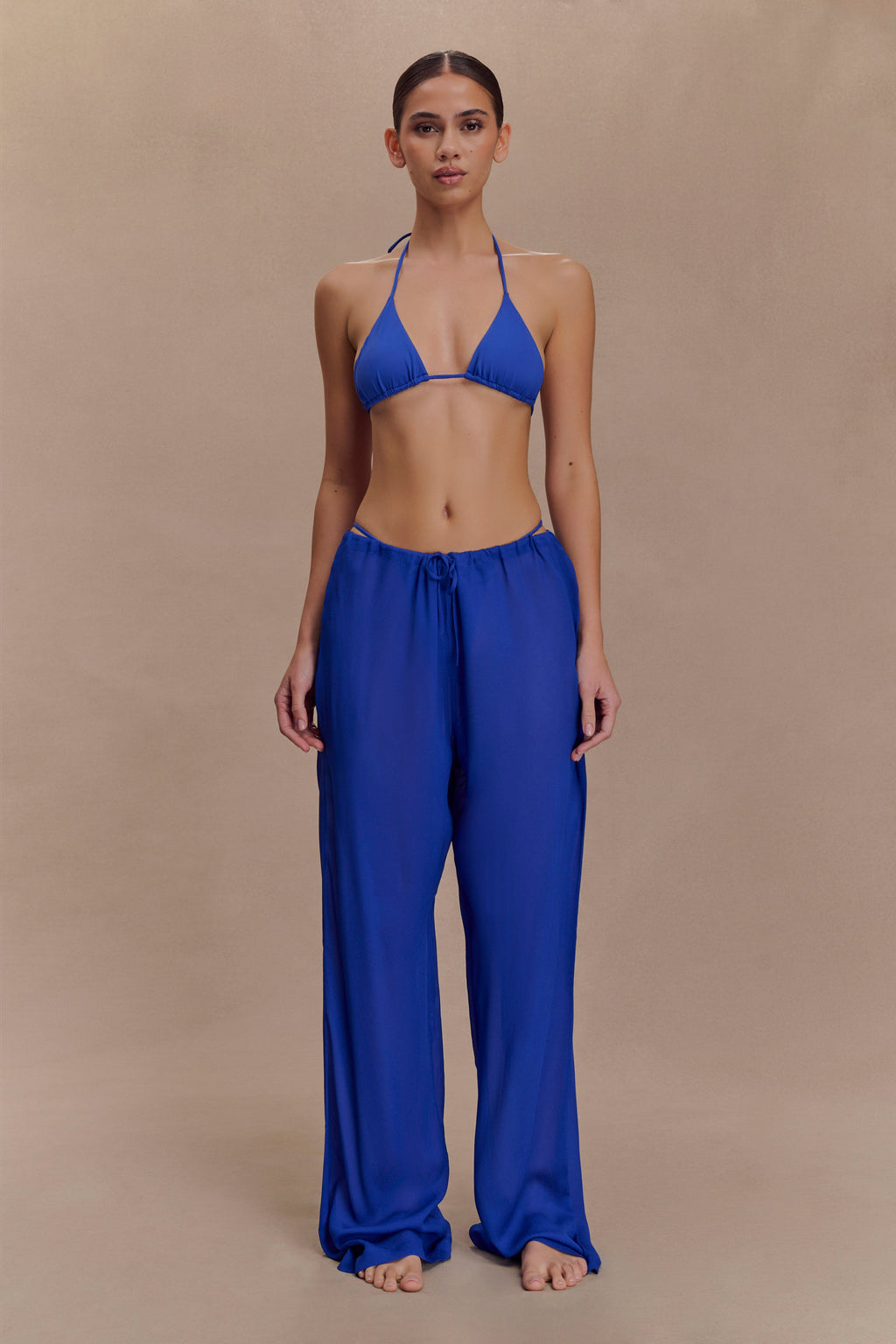Tonya Sheer Straight Leg Pant in Cobalt Blue – Chic&Drifts
