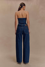 Monte Strapless Diamante Denim Corset in Midnight Blue – Chic&Drifts