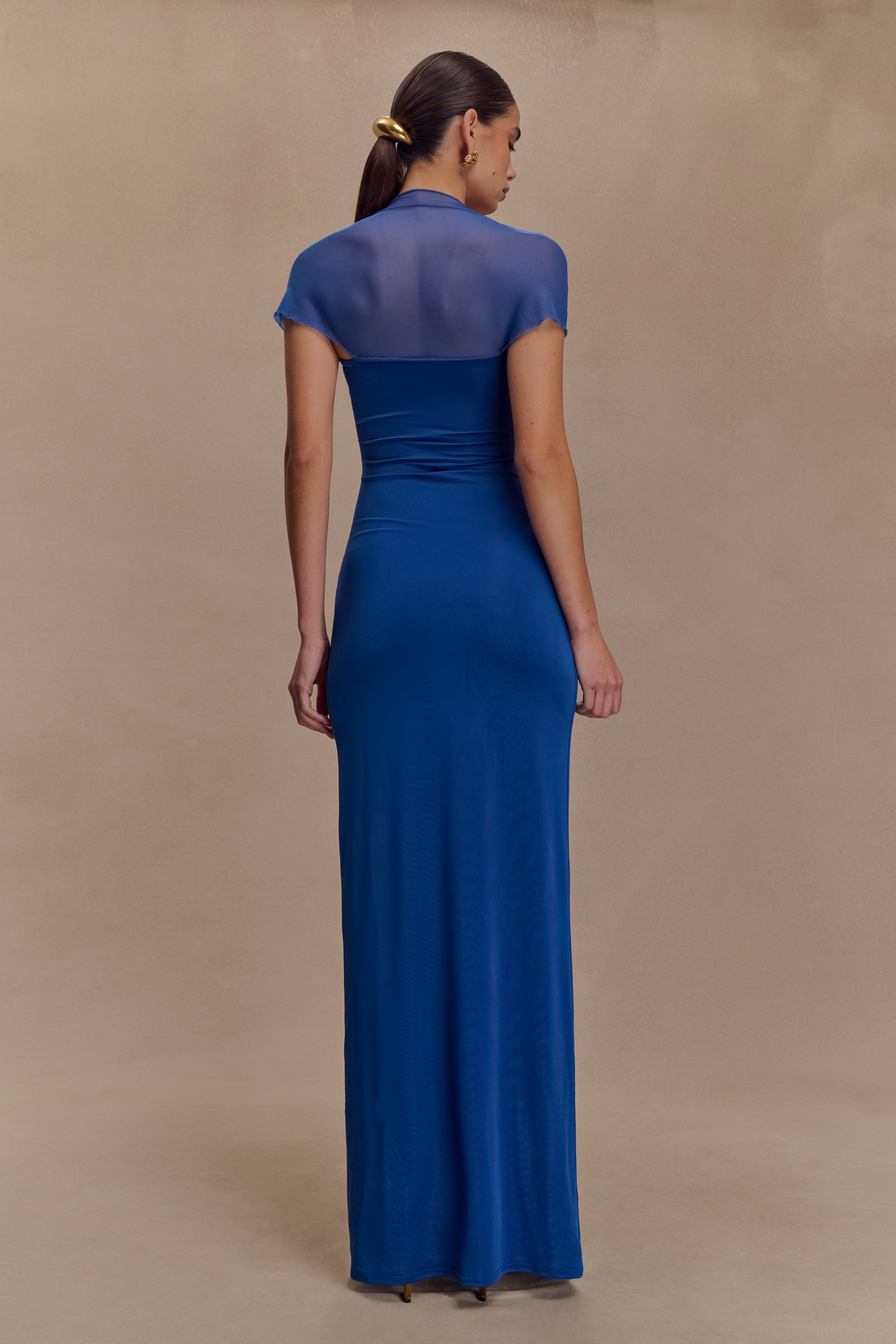 Wyatt Slinky And Mesh Maxi Dress