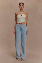 Aletta Knit Pearl Halter Top in Ivory – Chic&Drifts
