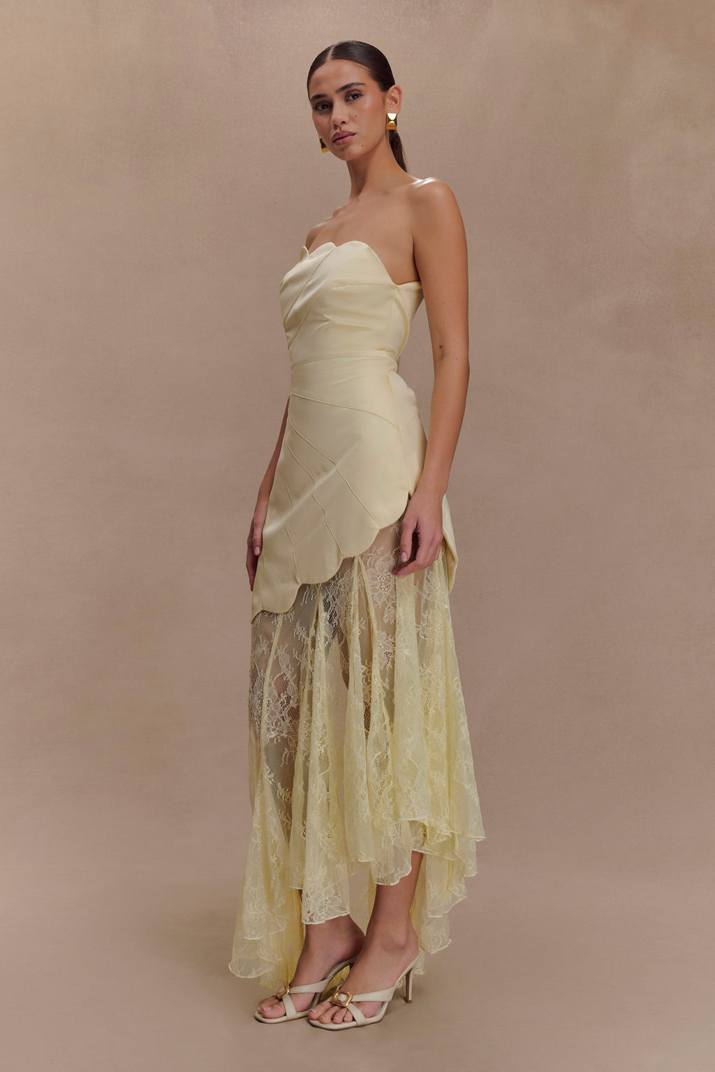 Aleena Satin And Lace Maxi Dress