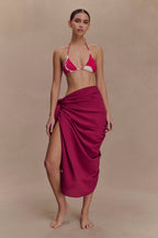 Evie Cotton Sarong in Wine – Chic&Drifts