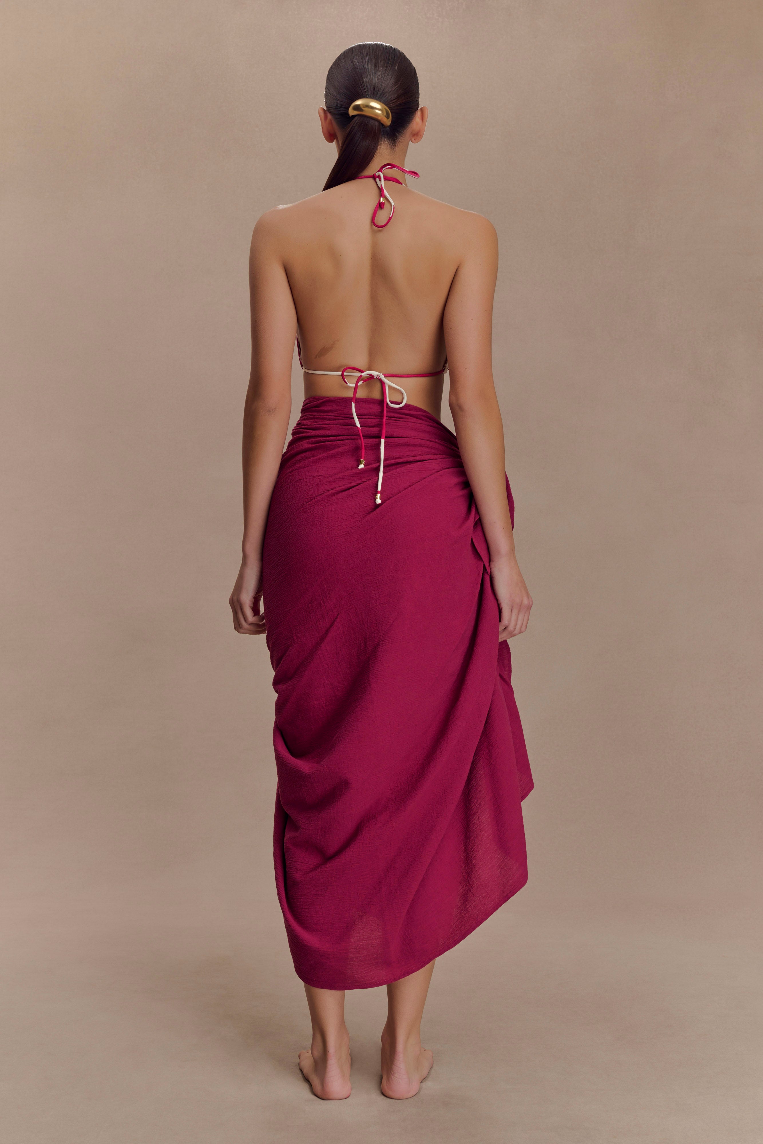 Evie Cotton Sarong in Wine – Chic&Drifts