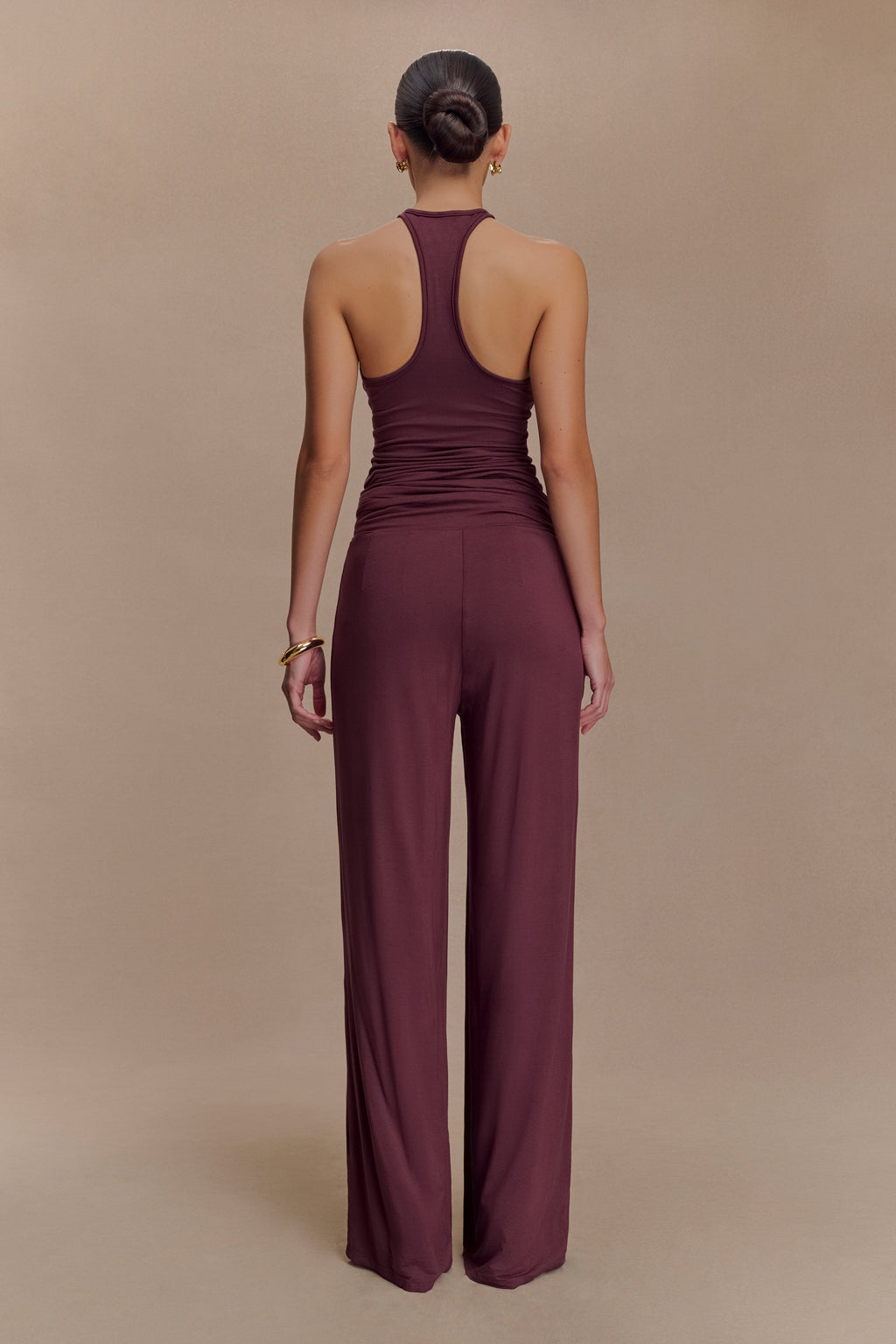 Ramona Modal Straight Leg Trouser - Mahogany