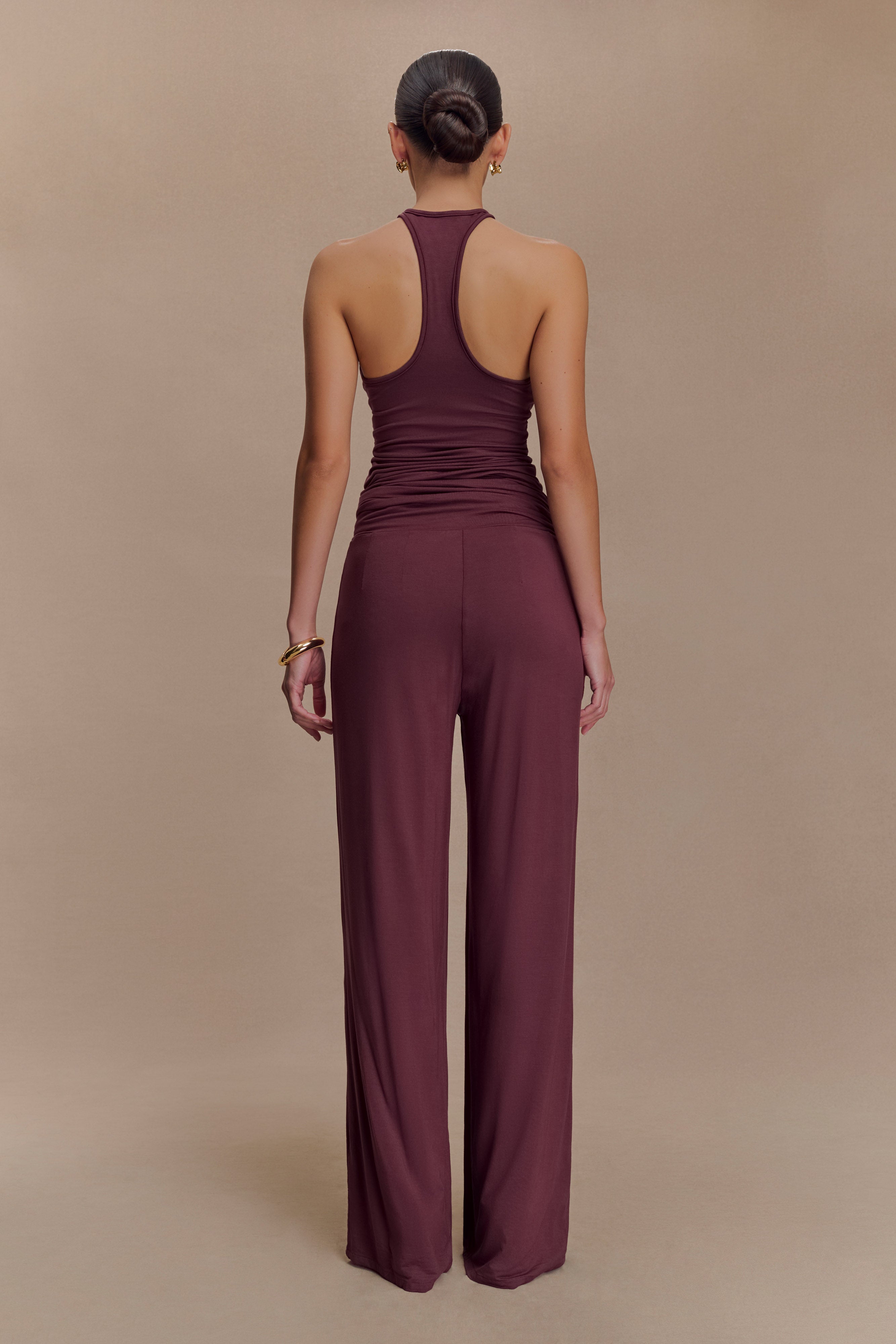 Ramona Modal Straight Leg Trouser - Mahogany
