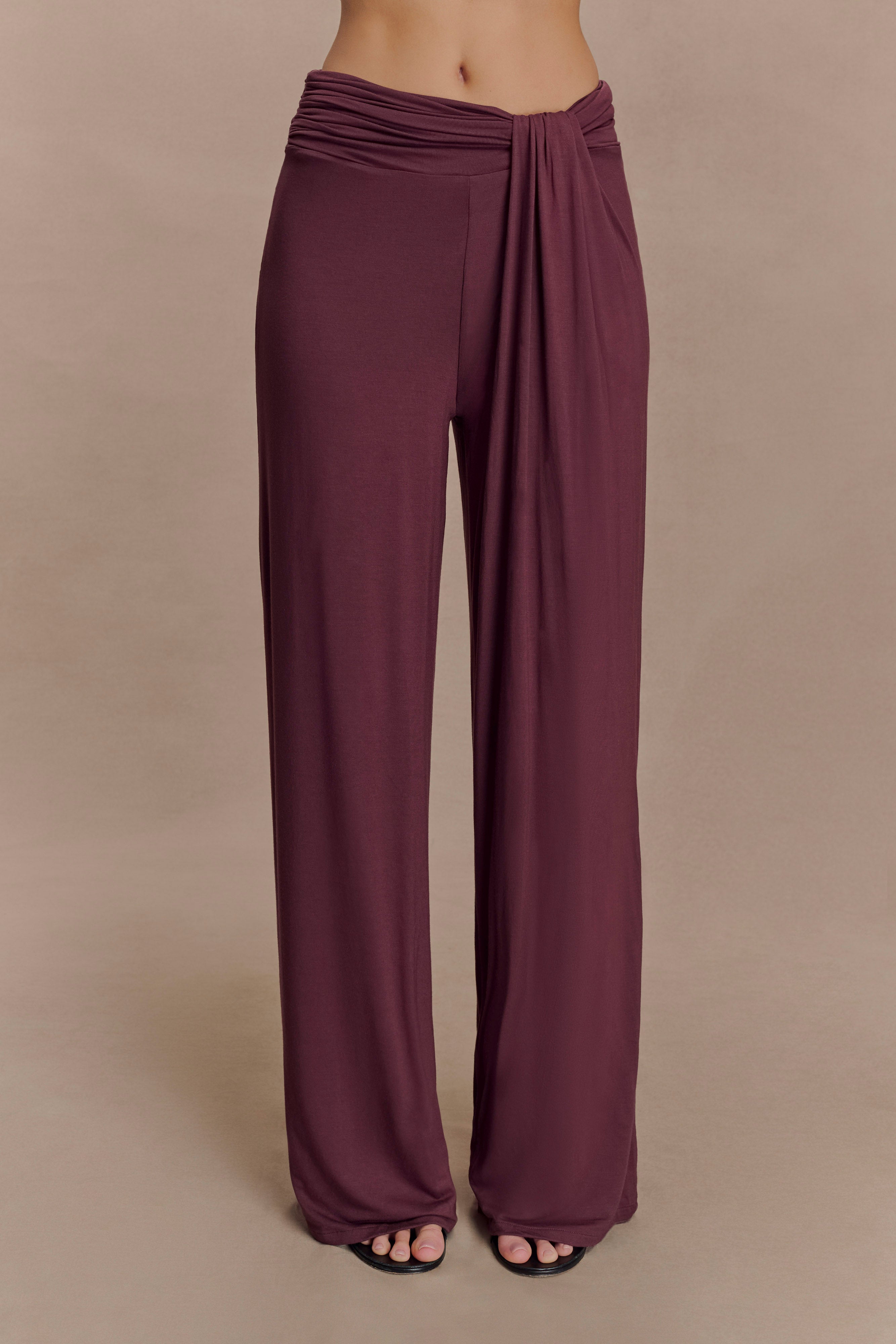 Ramona Modal Straight Leg Trouser - Mahogany