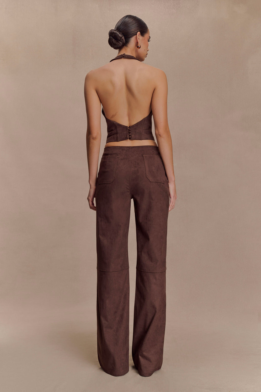 Logan Faux Suede Halter Top in Dark Chocolate – Chic&Drifts