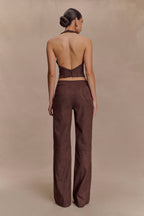 Logan Faux Suede Halter Top in Dark Chocolate – Chic&Drifts