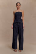 Monte Strapless Denim Corset in Washed Indigo Blue – Chic&Drifts