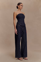 Monte Strapless Denim Corset in Washed Indigo Blue – Chic&Drifts