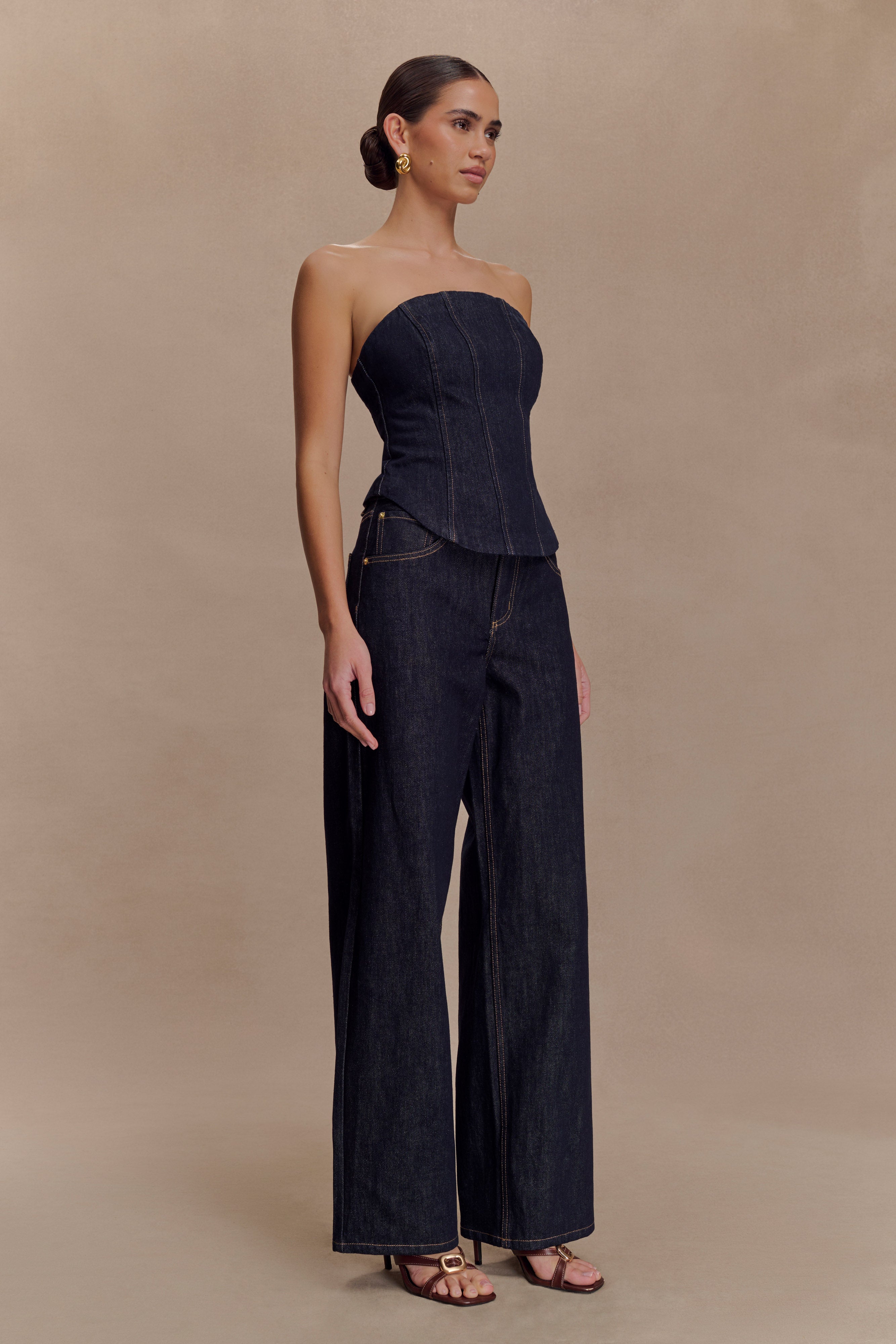 Monte Strapless Denim Corset in Washed Indigo Blue – Chic&Drifts