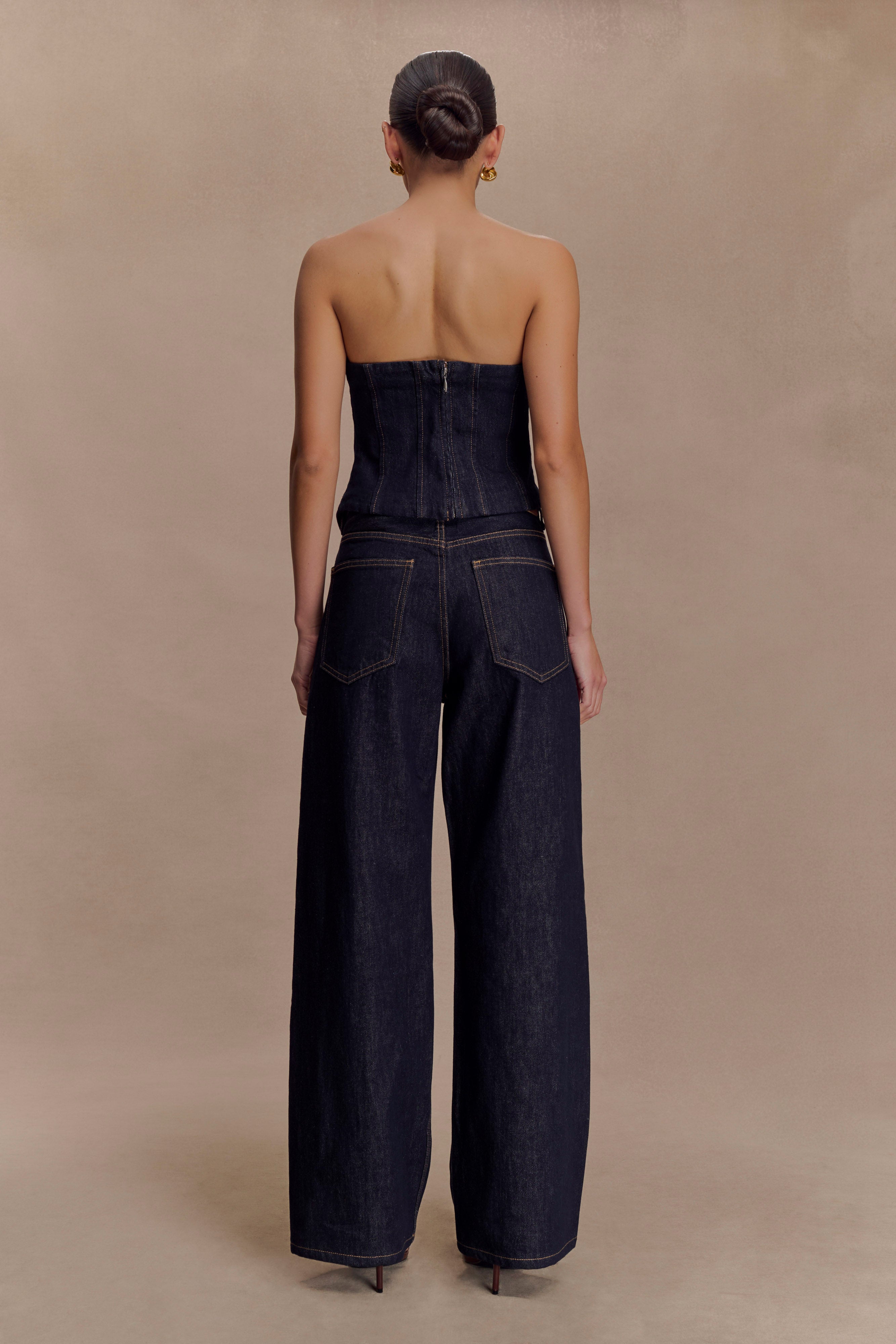 Monte Strapless Denim Corset in Washed Indigo Blue – Chic&Drifts